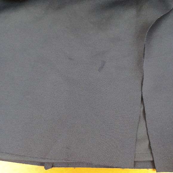 Xscape Cocktail Midi Dress Size 4 Ruffle Scuba Off the Shoulder In Midnight - Picture 7 of 16